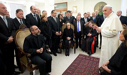 El grupo de los 45 con el Papa, el 27 de febrero