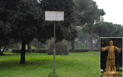 Jardín  El Salvador en Roma, donde será colocada la estatua de Mons. Romero