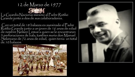 Aviso fúnebre de la muerte de Rutilio Grande, en marzo de 1977