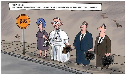 De Prensa Catolica: El primer día de trabajo de Francisco. Pubblicata il 15 marzo 2013