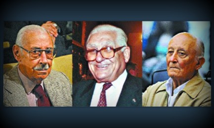 Hombres de la dictadura argentina: Videla, Harguindeguy (en el centro) y el general Riveros