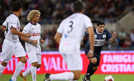 El primer partido por la paz, en septiembre 2014 en el estadio Olímpico de Roma