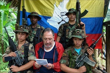 Oscar Tulio Lizcano cuando estaba en manos de la guerrilla