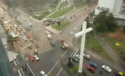 La gran cruz blanca de Montevideo, en recuerdo del viaje de Juan Pablo II en 1987