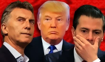 El presidente de Argentina Macri, Trump y el mexicano Peña Nieto