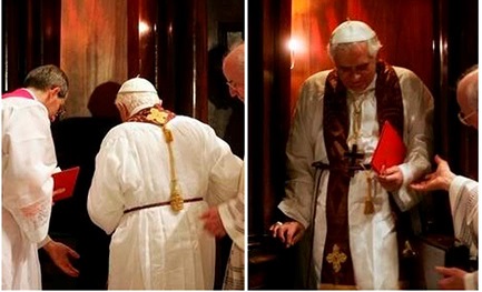 Cuaresma de 2007: Benedicto XVI confiesa en la basílica de San Pedro