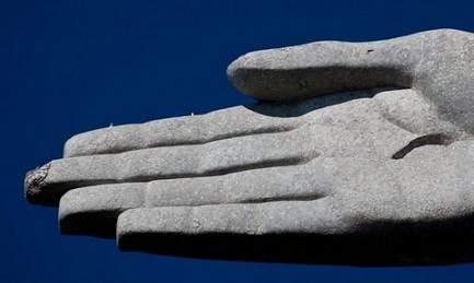 Un detalle del Cristo del Corcovado en Río de Janeiro