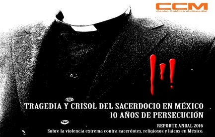 Afiche del Observatorio de la arquidiócesis de Ciudad de México sobre la violencia contra los sacerdotes