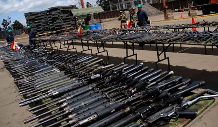 ARMAS AL MATADERO. Comenzó la destrucción de las municiones entregadas por las Farc de Colombia a las Naciones Unidas. Seguirán las armas
