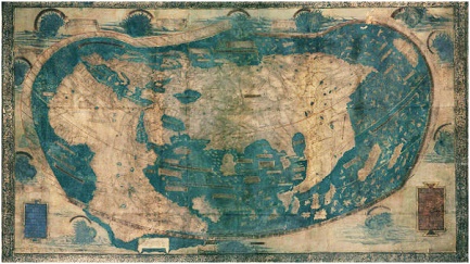 Uno de los primeros mapas, conservado en la Universidad de Yale