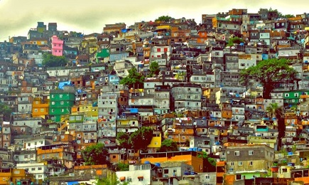 Vista panorámica de la favela Jacarezinho de Rio de Janeiro