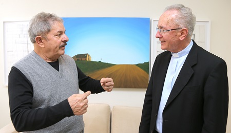 Lula com o cardeal emérito Cláudio Hummes