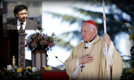 El cardenal Ricardo Ezzati. En el recuadro el fiscal Arías que pidió su procesamiento