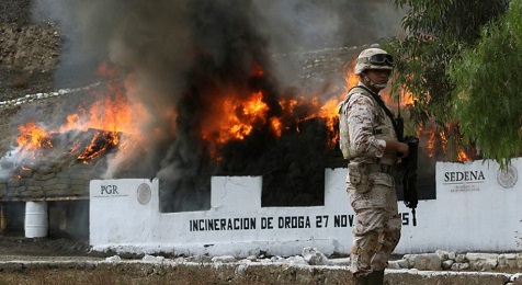 Operativo de incineración de droga secuestrada